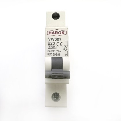 Harok VW007 B20 20A 20 Amp  MCB Circuit Breaker Type B